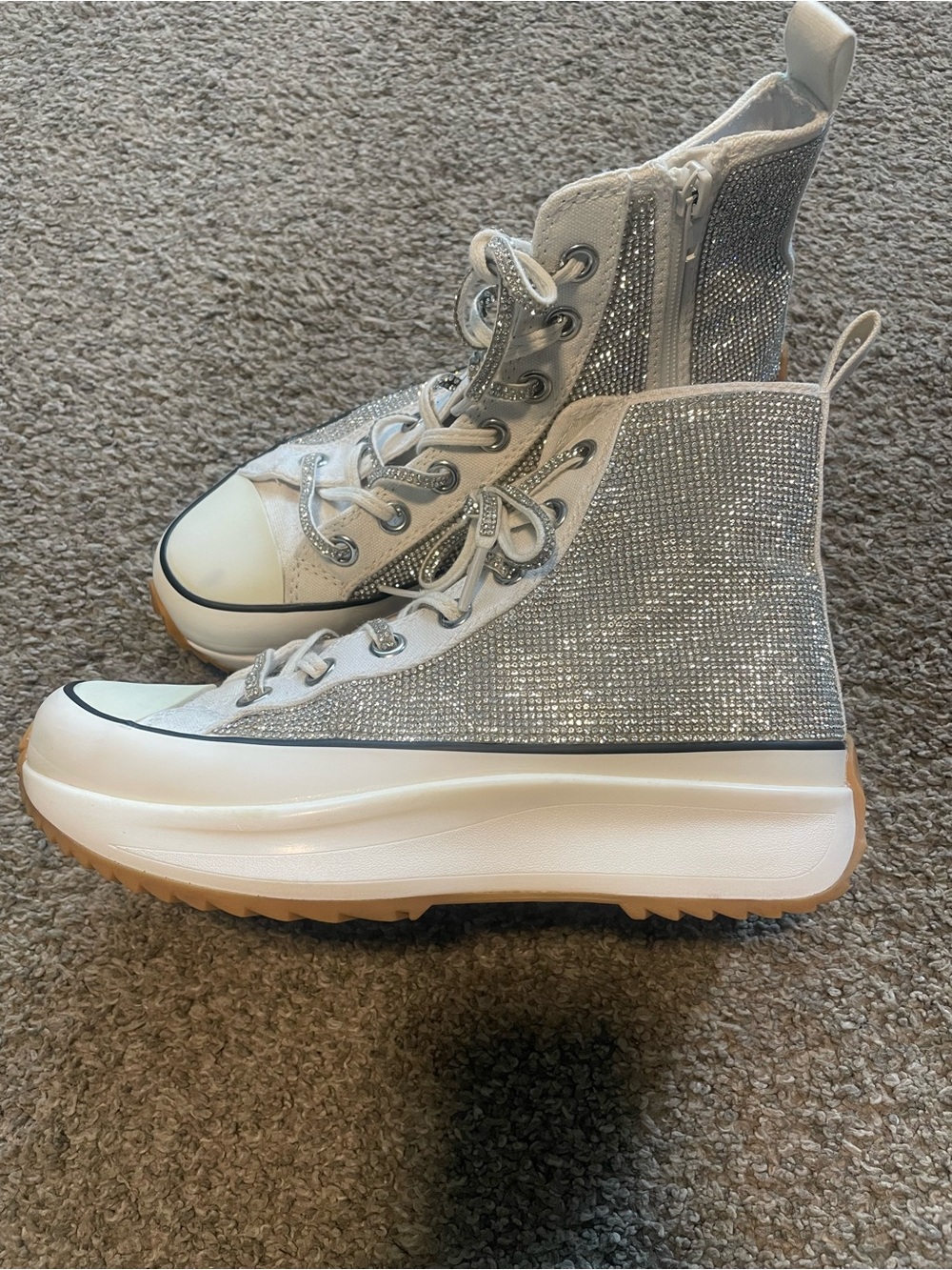 Steve Madden rhinestone diamond converse style shoes - Picture 3 of 14